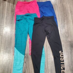 Girls Leggings Size 10-12 Kids Colorful Leggings Set 4 Pieces